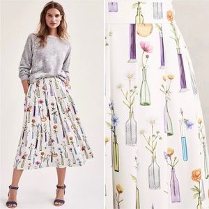 ✨ HOST PICK ✨ NWOT Anthropologie Jardiniere Pleated Floral Midi Skirt